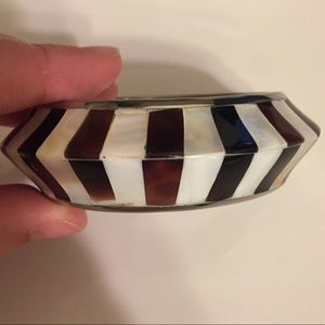 Deborah Gaspar mother of pearl striped bracelet
